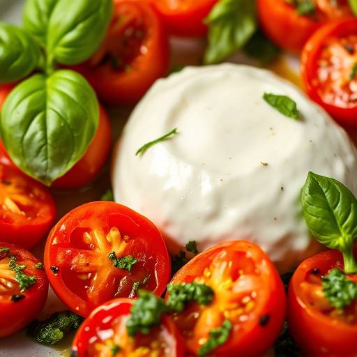 Creamy Burrata with Roasted Tomatoes and Basil Pesto
