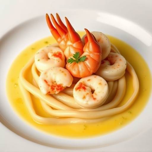 Lobster Ravioli with Saffron Cream Sauce