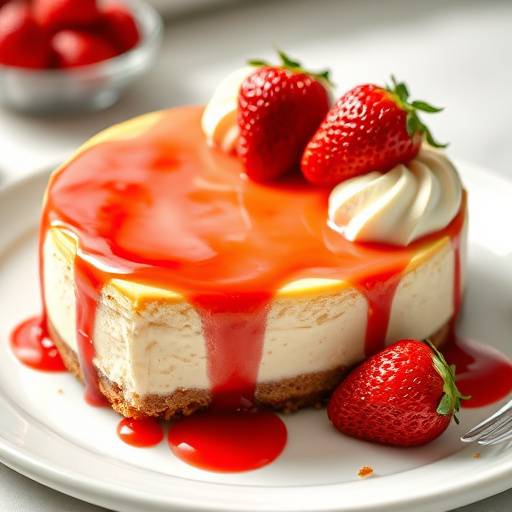 New York Style Cheesecake with Strawberry Topping